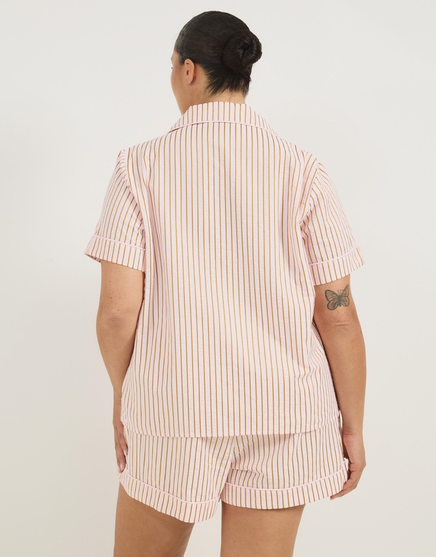Atmos&Here Curvy - Esme Stripe Short Sleeve Pyjama Set