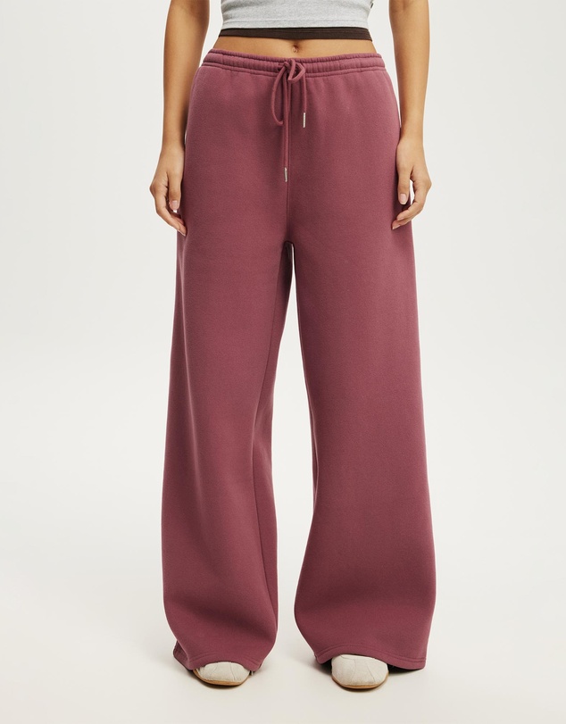Cotton On Body Active - Plush Tie Waist Wide Leg Sweatpant