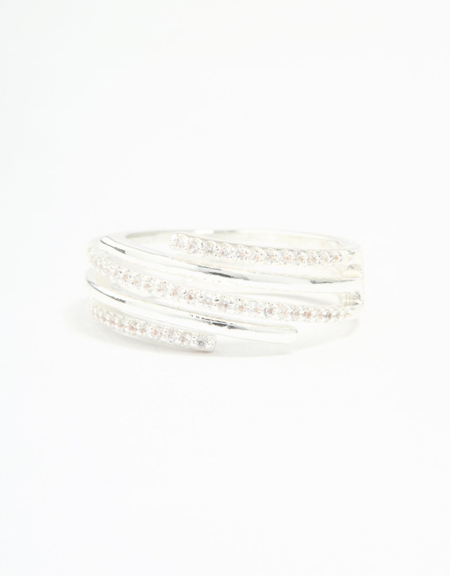Lovisa - Silver Plated Cubic Zirconia Dainty Wrap Ring