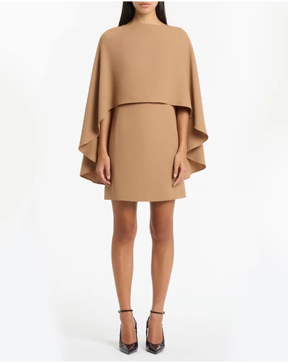 Carla Zampatti - Cinnamon Crepe Cape Mini Dress