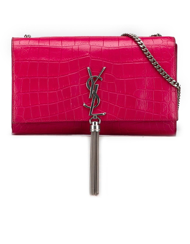 Pre-Loved by Azura Reborn - Pre-Loved Medium Croc Embossed Leather Kate Tassel Crossbody