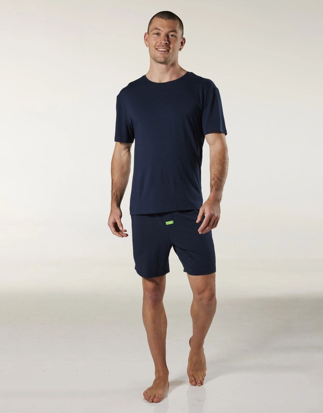 Mitch Dowd - Soft Bamboo Crew Neck Sleep Tee - Navy