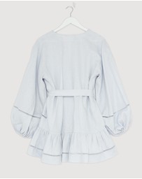 Revibe - Repaired Shona Joy Tommy Balloon Sleeve Mini Dress - AU 6