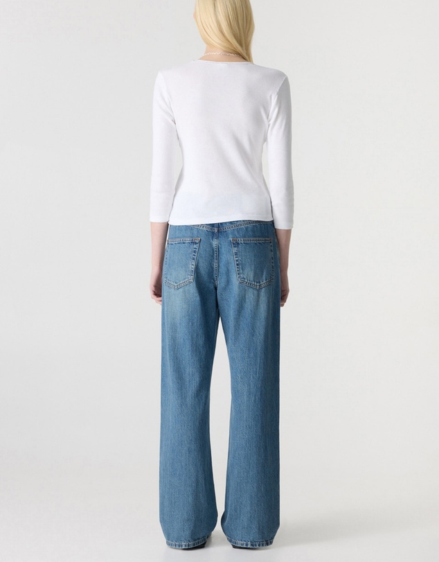 Bassike - 3/4 Sleeve V-Neck T-Shirt