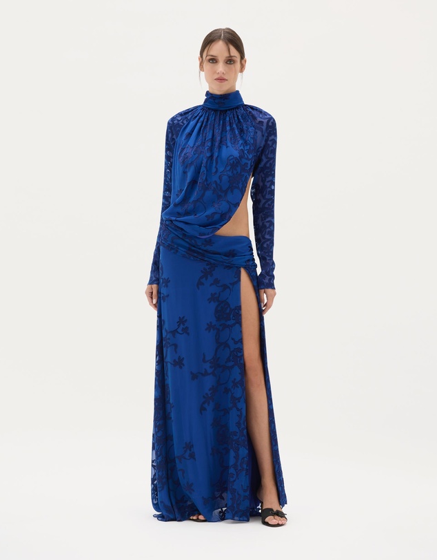 Muma World - Sapphire Burnout Zhou Maxi Dress
