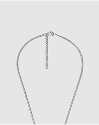 Diesel - Oval D Logo Silver tone Necklace