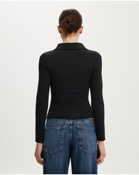 Cotton On - Hold Me Long Sleeve Polo