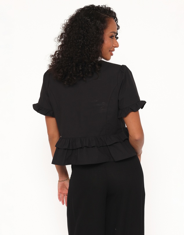 Petal & Pup - Sorcha Peplum Top - Black