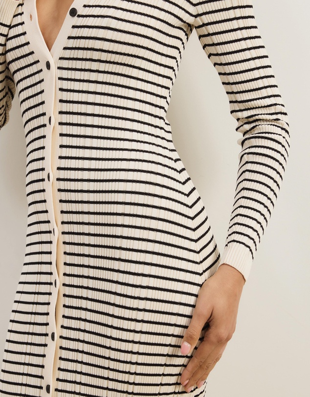 Atmos&Here - Jacie Long Sleeve Knit Stripe Dress