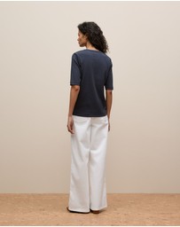Trenery - Australian Cotton Half Sleeve T-shirt in Night Sky