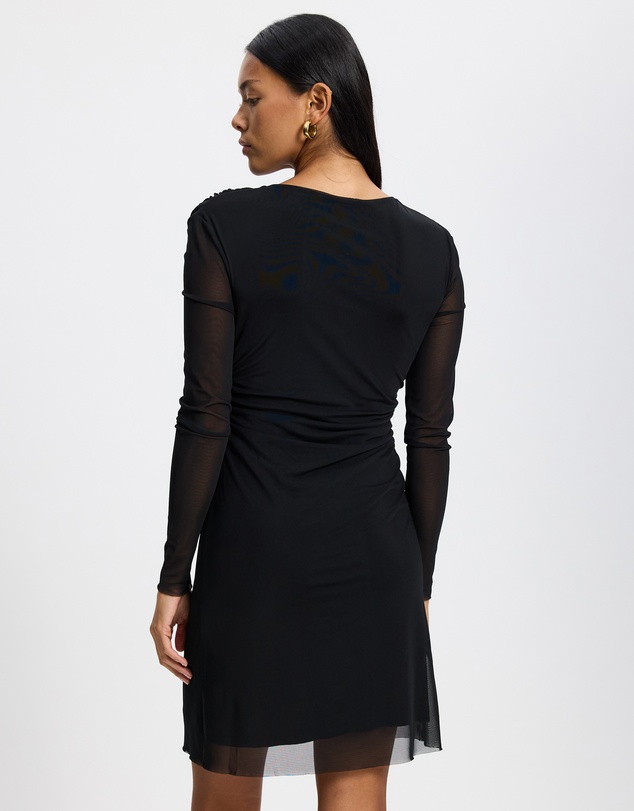 & Other Stories - Ruched Mesh Mini Dress