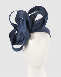 Fillies Collection - Navy Abaca Loops Racing Fascinator