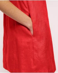 AERE - Indra Boat Neck Linen Mini Dress