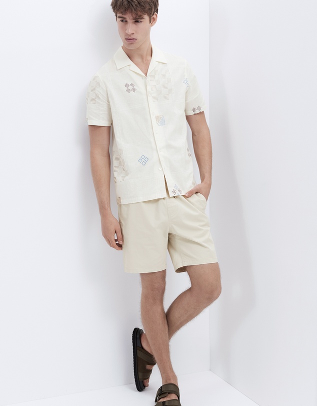UNISON - Patchwork Embroidery Regular Fit Shirt