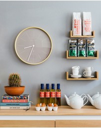 Newgate - Newgate Mr Clarke Clock Pale Wood Clay Grey Dial