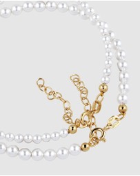 Elli Jewelry - Pearl Bracelet Set in Gold-Plated 925 Sterling Silver