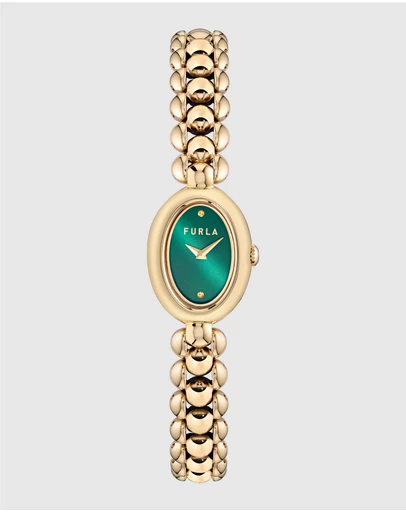 Furla - Delizia Green Yellow Gold-Tone Bracelet Watch