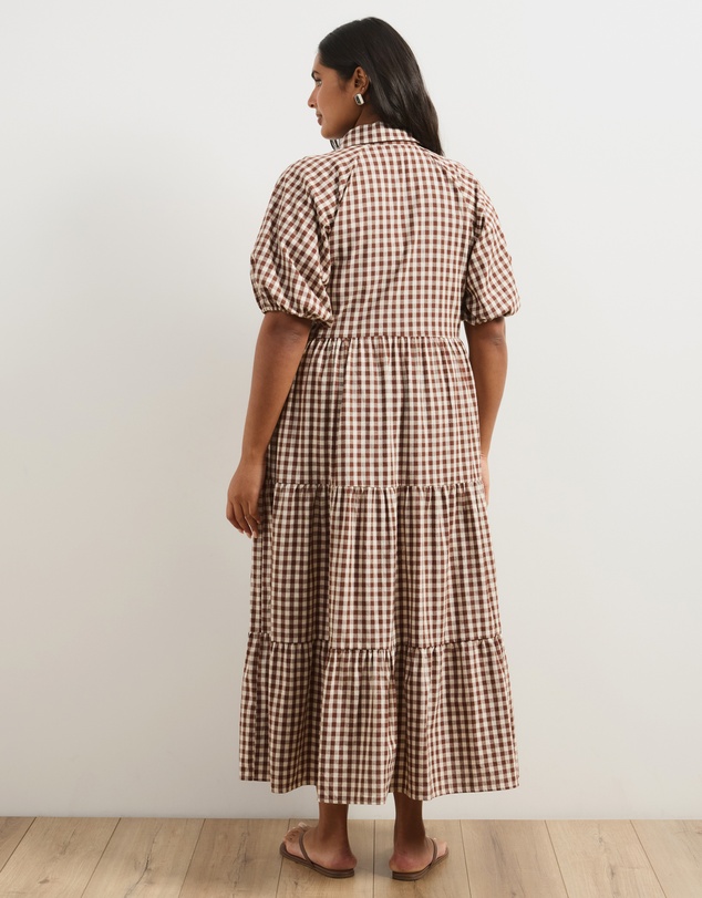 Atmos&Here Curvy - Alexis Tiered Button Through Midi Dress