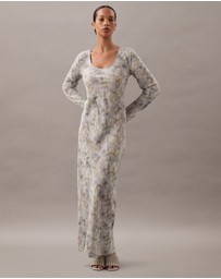 Calvin Klein - Printed Scoop Neck Maxi Dress