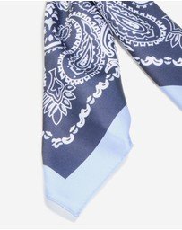 Lovisa - White & Blue Deco Paisley Fabric Scarf