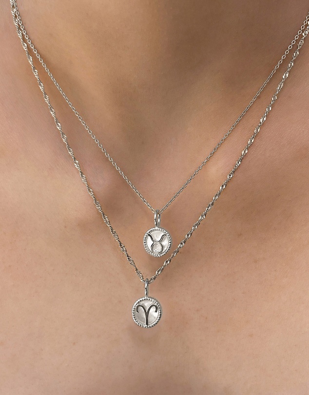 Wanderlust + Co - Taurus Zodiac Mother of Pearl 925 Sterling Silver Pendant