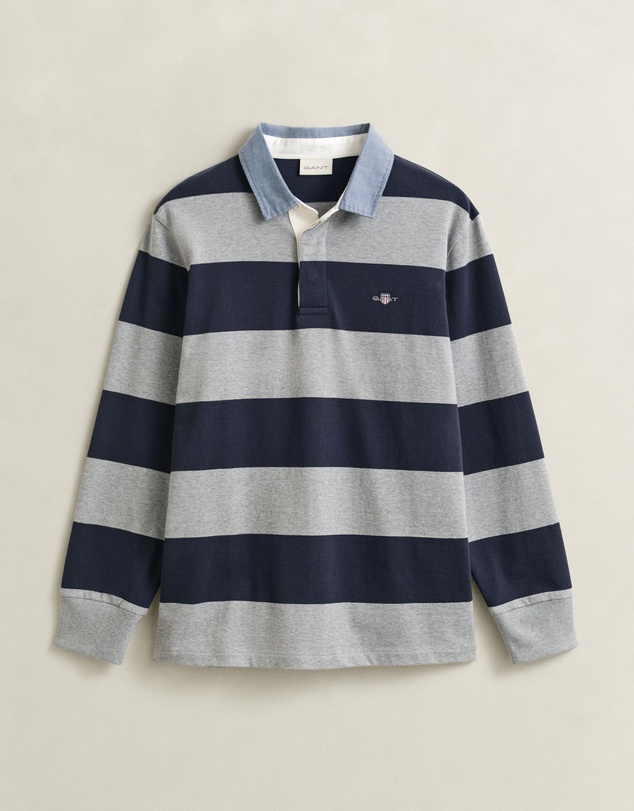 Gant - Chambray Collar Striped Heavy Rugger
