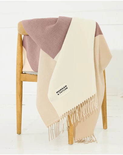 Morgan & Taylor - Asher Throw Blanket in Brown and Beige Check