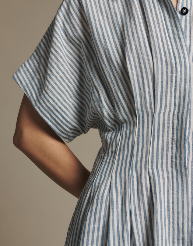 R.M.Williams - Tuck Linen Stripe Dress