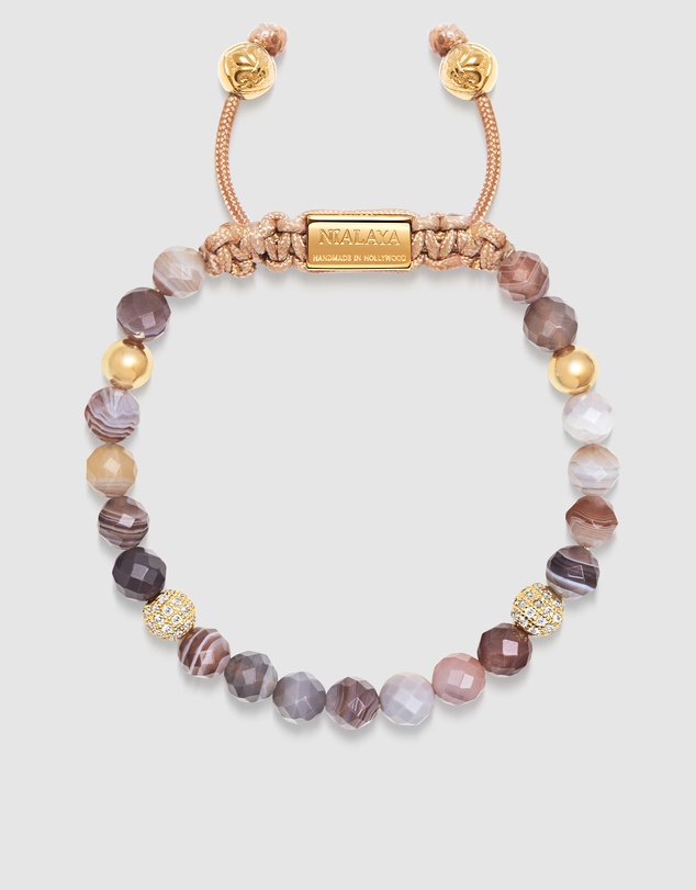 Nialaya Jewellery - Women's Beaded Bracelet with Botswana Agate