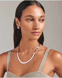 Michael Hill - Wide Herringbone Chain Necklace In Sterling Silver