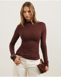 Atmos&Here - Poppy Asymmetrical Draped Jersey Top