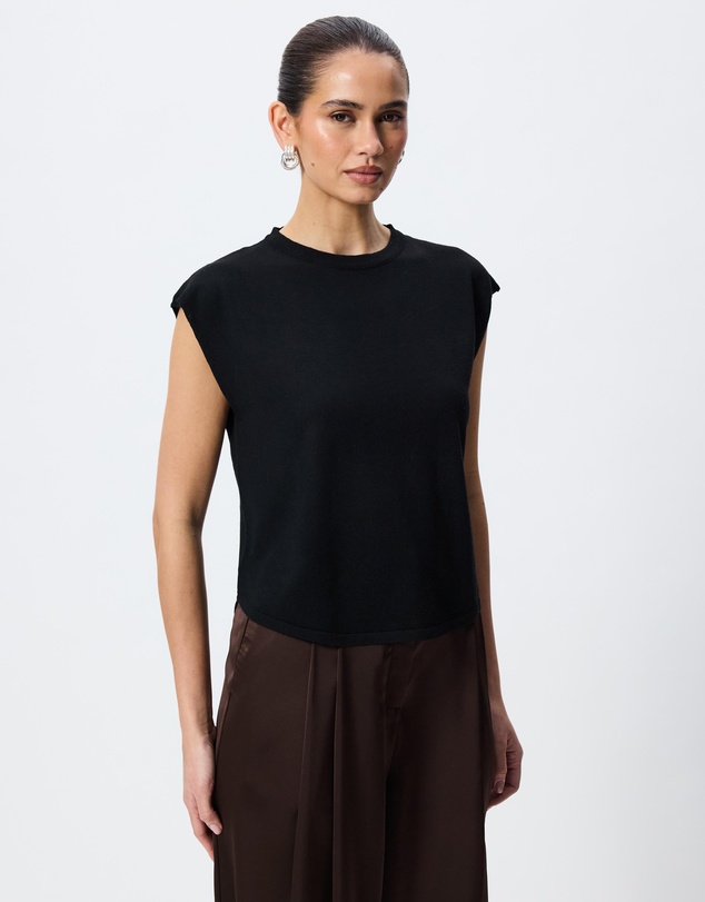 Tussah - Celeste Crew Neck Loose Fit Grown On Sleeve Top