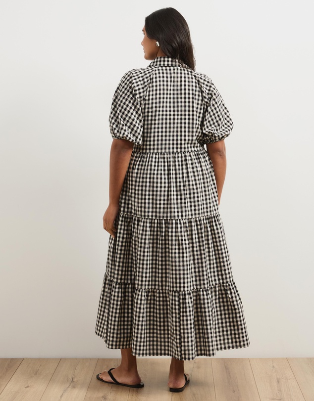 Atmos&Here Curvy - Alexis Tiered Button Through Midi Dress