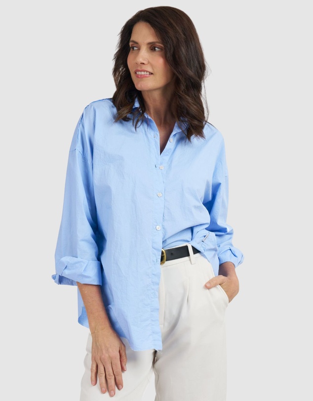 CAMIXA - Exal Oversized Frayed Edge Cotton Shirt