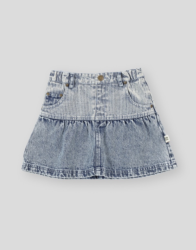 Goldie + Ace - Pinstripe Peplum Denim Skirt - Babies-Kids