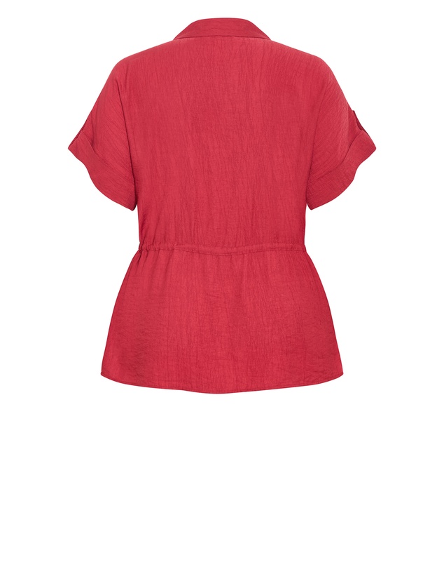 City Chic - Plus size Aria Cinched Shirt - sienna