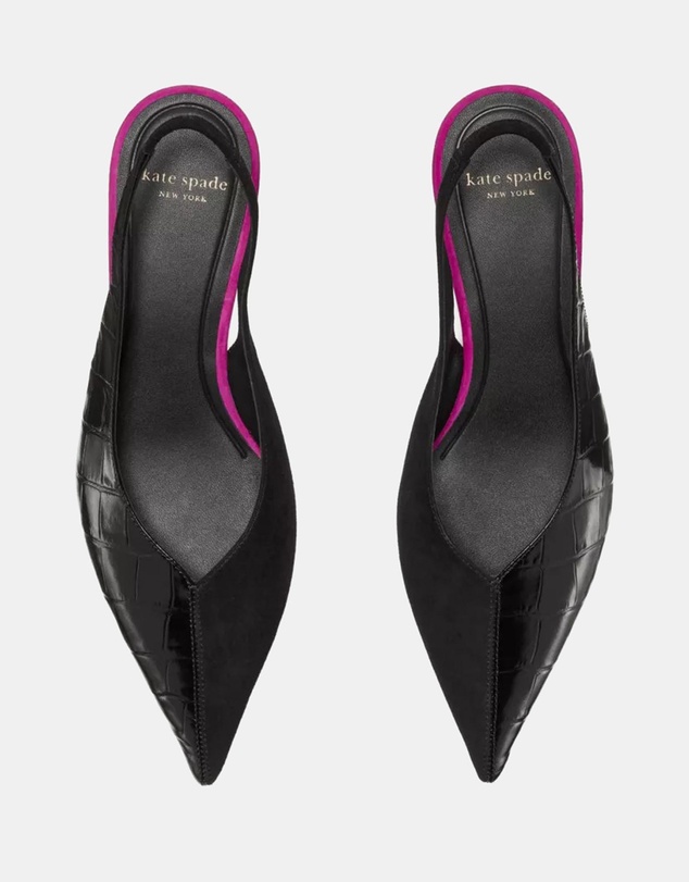 Kate Spade - Viv Croc Kitten Heel Pumps