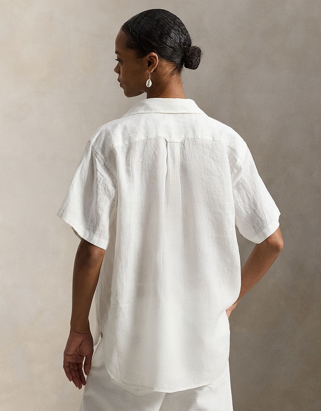 Polo Ralph Lauren - Oversize Fit Linen Short-Sleeve Shirt - The ICONIC Exclusive