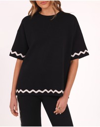 Petal & Pup - Vespa Knitted Tee - Black White
