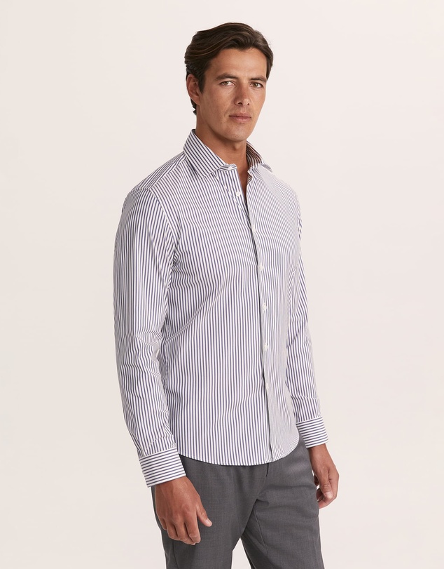 SABA - Calvin Long Sleeve Slim Stripe Shirt