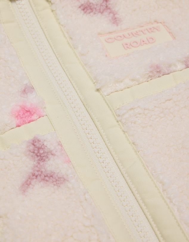 Country Road - Print Sherpa Zip Through