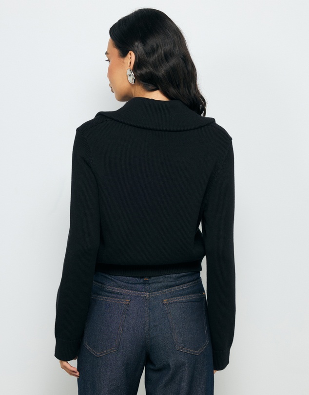 AERE - Lali Organic Cotton Zip Knit Cardigan