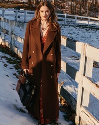 Belle & Bloom - Command Wool Blend Double Breast Maxi Coat