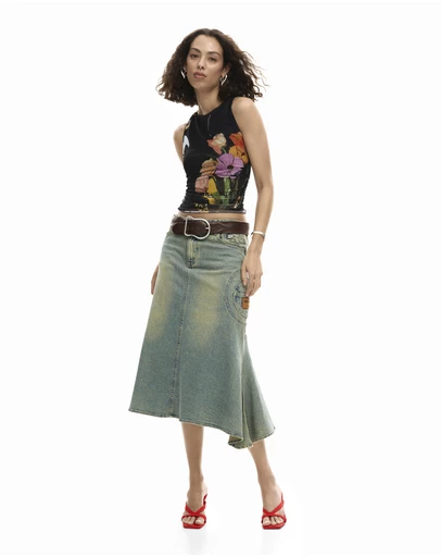 Desigual - Tulle floral T-shirt