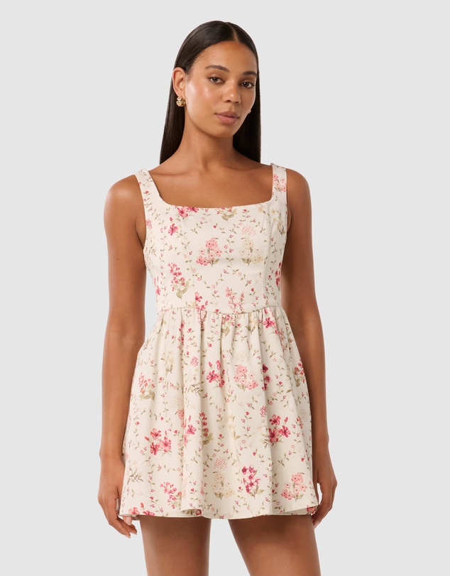 Forever New - Brielle Printed Lace Up Mini Dress