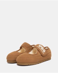 EVERAU - Australian Shepherd Ugg Velvi Kids Cow Suede Upper Loafer Oxfords Flats