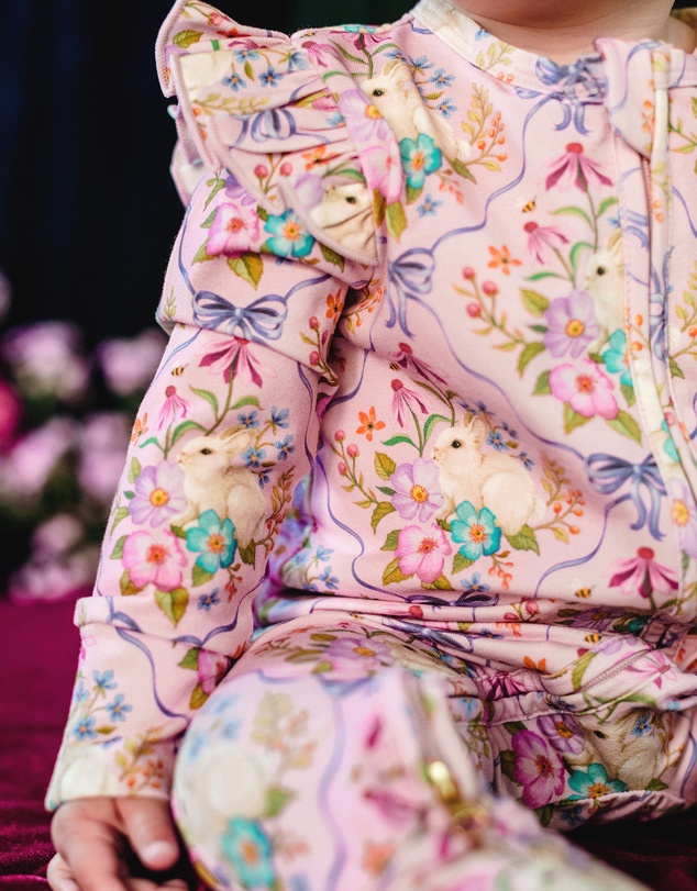 Fleur Harris - 'Bunnies & Bows' Precious Frill Coverall in Pink Love