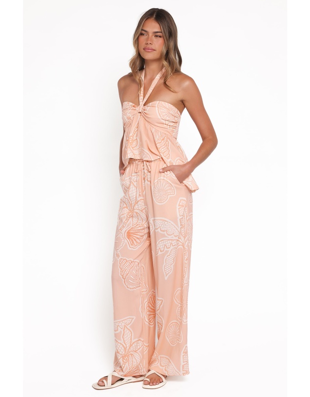 Petal & Pup - Lira Tie Waist Pant - Peach Floral