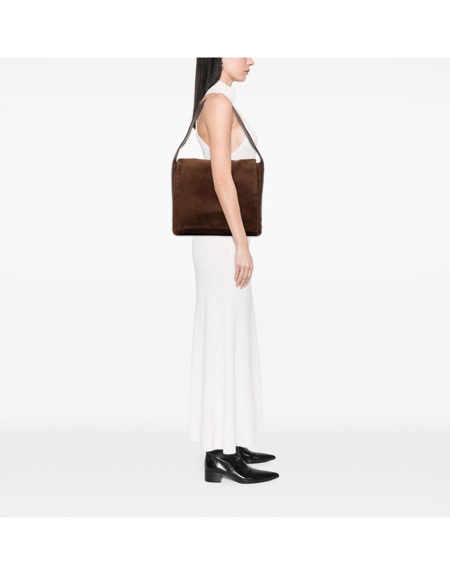 Pre-Loved by Azura Reborn - Pre-Loved Suede Anagram Flap Shoulder Bag