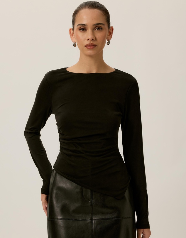Tussah - Bonnie Asym Ruched Long Sleeve Top